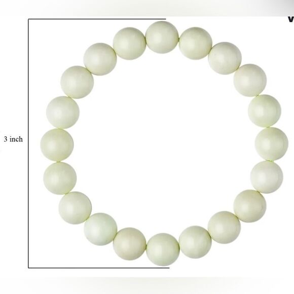 NIB! Australian Green Calcite Beaded Stretch Bracelet 131.00 ctw - Picture 5 of 5